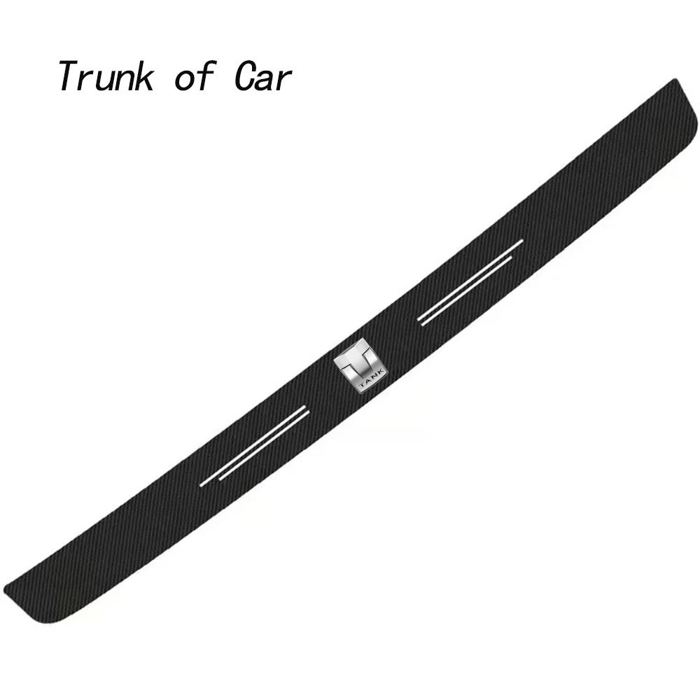 Car Door Sill Carbon Fiber Sticker Threshold Side Anti Scratch Tape Waterproof Decal for Great Wall GWM WEY Tank 300 500 Tank300 1PCS tailgate