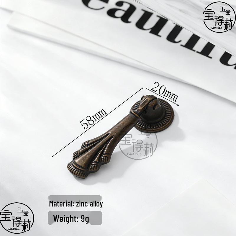 Vintage European Zinc Alloy Drawer Pull Handle for Wardrobes and Cabinets