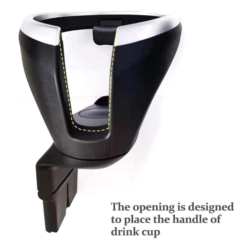 ABS Center Console Drink Cup Insert for E81 E82 E87 E88 E90 E91 E92 E93 and X1 E84, 51160443082 51169144632 Black Silver Interior Cabin Part