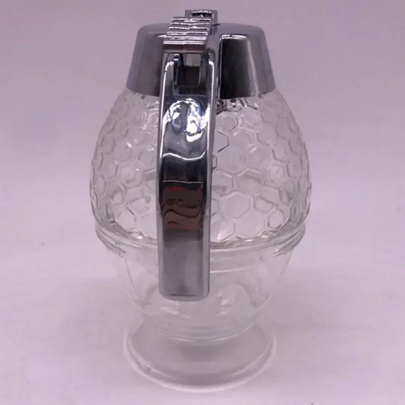 Honey Dispenser Non-Glass Syrup Dispenser Honey Container Honeycomb Shaped Honey Distribution Tank Honey Jar with Stand