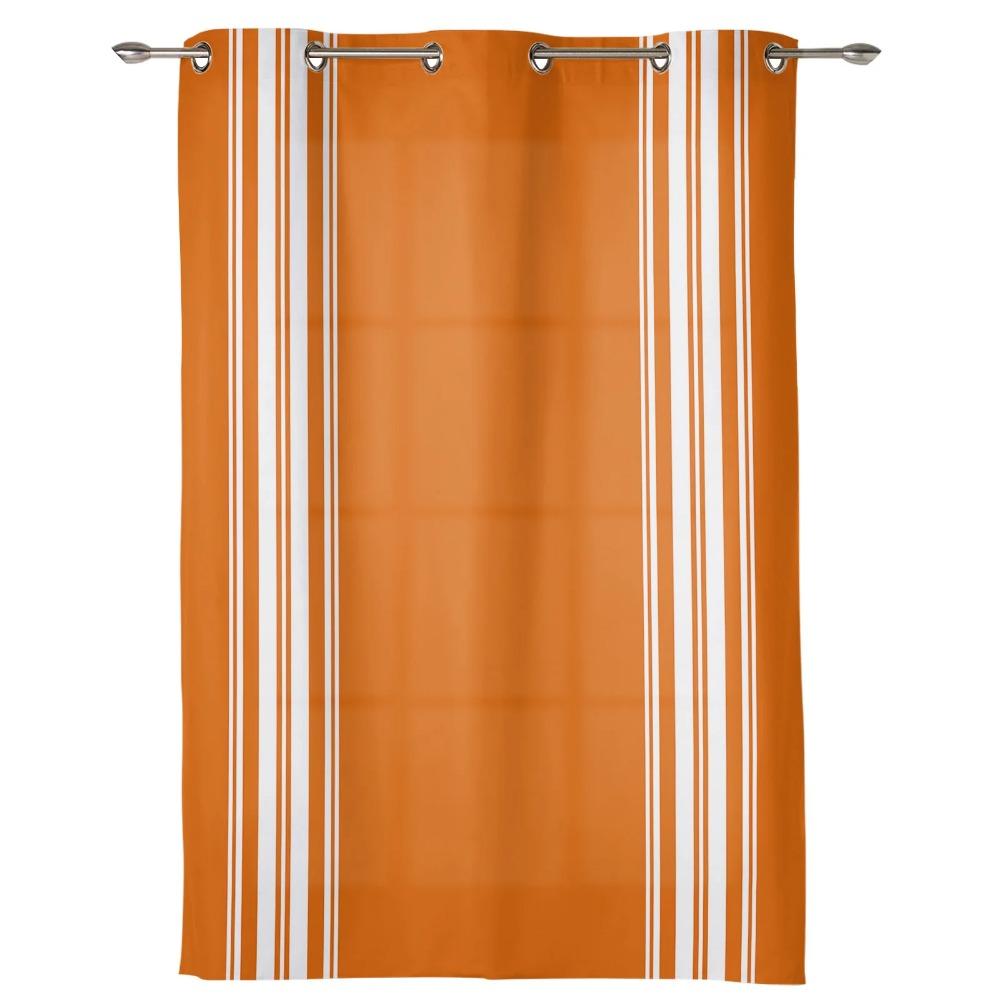 Bauernhausgardinen mit orangen Streifen für Schlafzimmer, Wohnzimmer, Vorhänge, Küche, Kinderzimmer, Fenstergardine, moderne Heimdekoration
