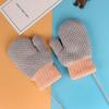 Children Hanging Neck Soft Cute Kids Gloves Knitted Mittens Thick Warm For 2-6 Years Old