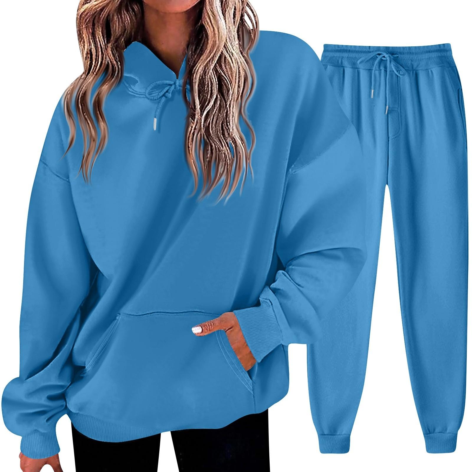 

Women s Solid Color Sweatshirt Set (sweatshirt + Sweatpants) M