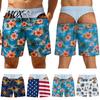 Comfortable Casual Summer Trunks Hairy Big Booty Shorts, Men USA Flag Beach Striped Butt Gag Gift Shorts Briefs Design, Funny Swim for Vacation