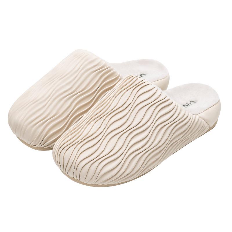 Waterproof cotton slippers women's autumn and winter new indoor home couple plush warm plush cotton shoes men