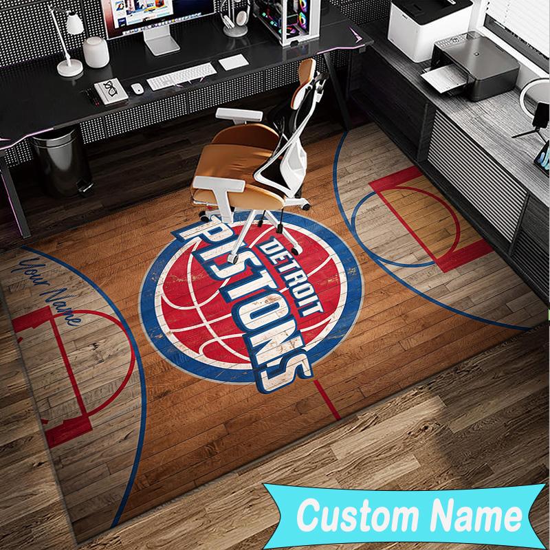 Custom Name Rug Detroit-Pistons Logo Area Rug Suitable for Indoor And Outdoor,Carpets for Homes, Offices,Living Rooms,Home Decor,Christmas Gift