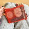 Dual-Layer Mesh Storage Bags Portable Travel Makeup Bag with Zipper Mini Toiletries Cosmetics Organizer Simple Stationery Bag