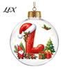 Indoor Outdoor Xmas Hanging Ornaments 26?Letter Acrylic Christmas Ball Ornament, 3D Crystal Style Alphabet Tree Decorations Pendant, Home