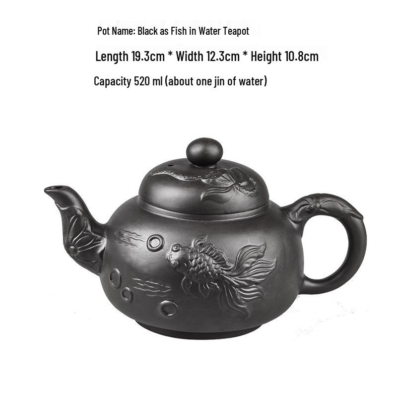 Большой глиняный чайник Исин Цзыша с драконом - Ручная работа, керамический чайник для церемонии Гунфу, для домашнего использования
