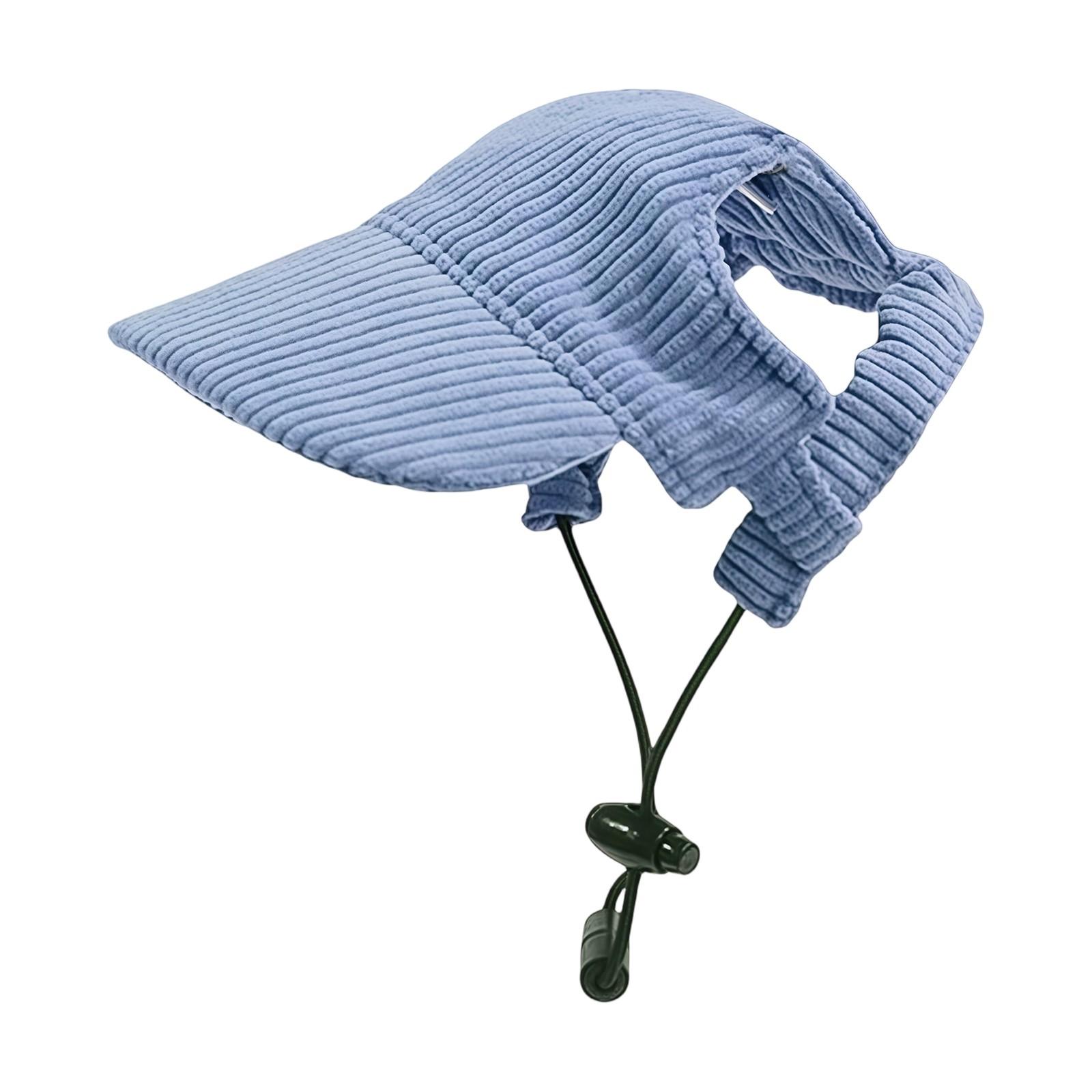 

Dog Hat, Upgraded Hats For Dogs Cats Summer Beach Hat With Ear Holes , Adjustable Puppy Sun Bonnet Headdress XS синий