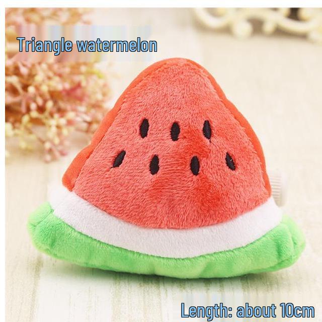 Peluche Bulldog Francese con Palla Squeaky e Giocattolo con Corda per Gatti e Gattini - Resistente al Morso, Design Cartoon Frutta