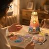 Beach Theme Room Up Unique DIY Kit Glass Lighthouse Decor Sea 3D Light Handmade Gift