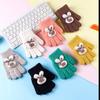 Children's Gloves Girls Cartoon Puppy Warm Knitted Outdoor Boy Baby Finger Student Wool Gloves Winter Tide