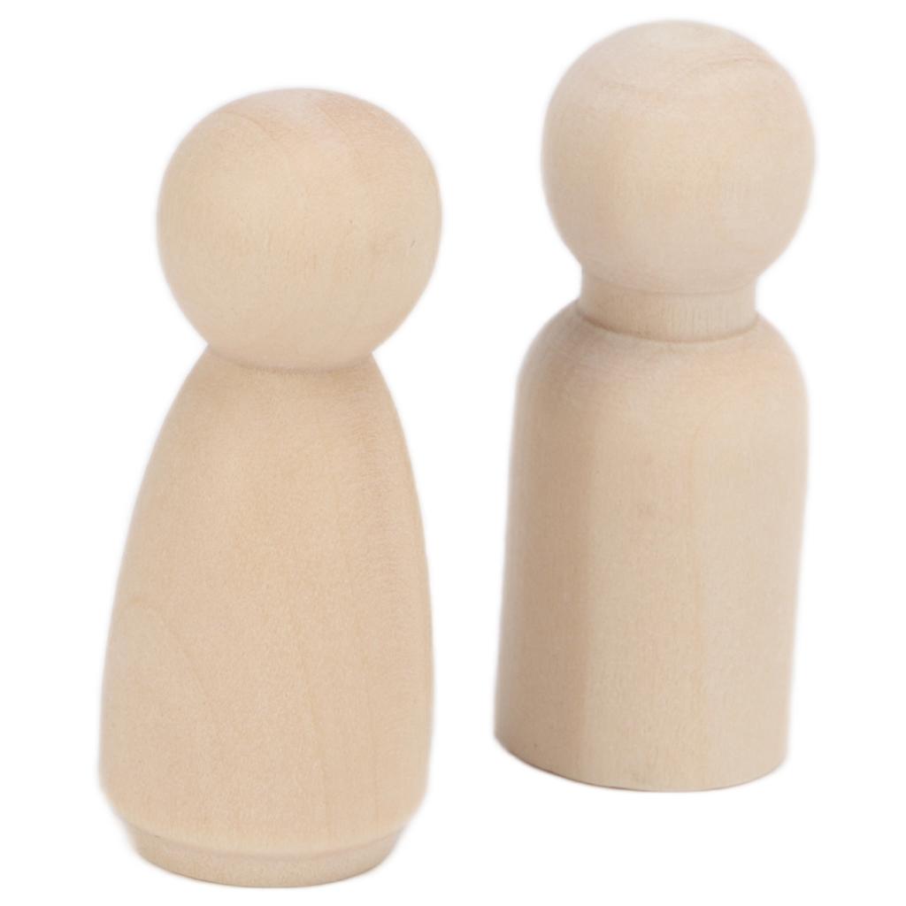 20pcs Wooden Peg Dolls Uned Angel Shape Toddler Wood Doll Bodies for Children   Craft Toys Gifts Graffiti