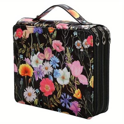 124 Holes Multi-color Large-capacity Color Pencils Pencils Zipper Three-layer Pencil Bag Paintbrush Storage Bag
