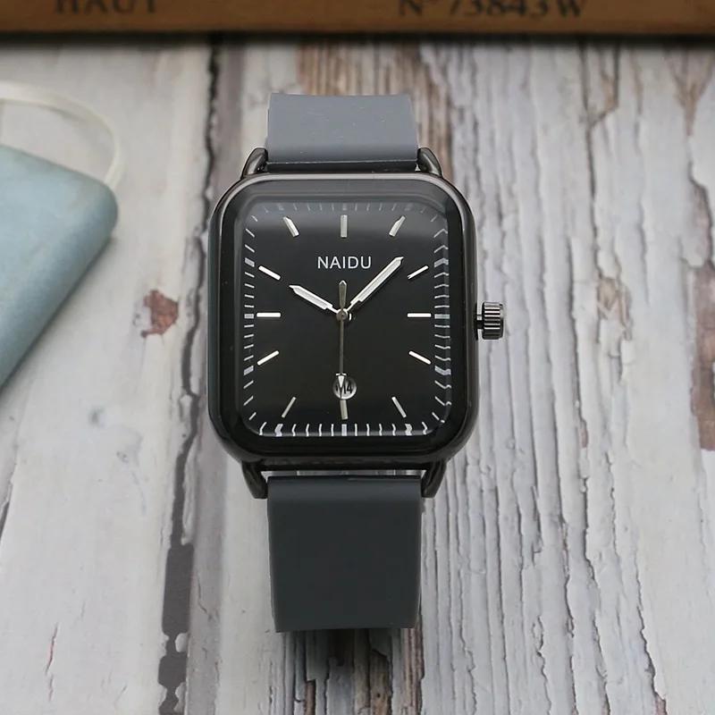 Rectangle Calendar Male Female Watch Fashion Student Silicone Watch Belt Simple Quartz Watch Relogio Feminino Zegarek Damski