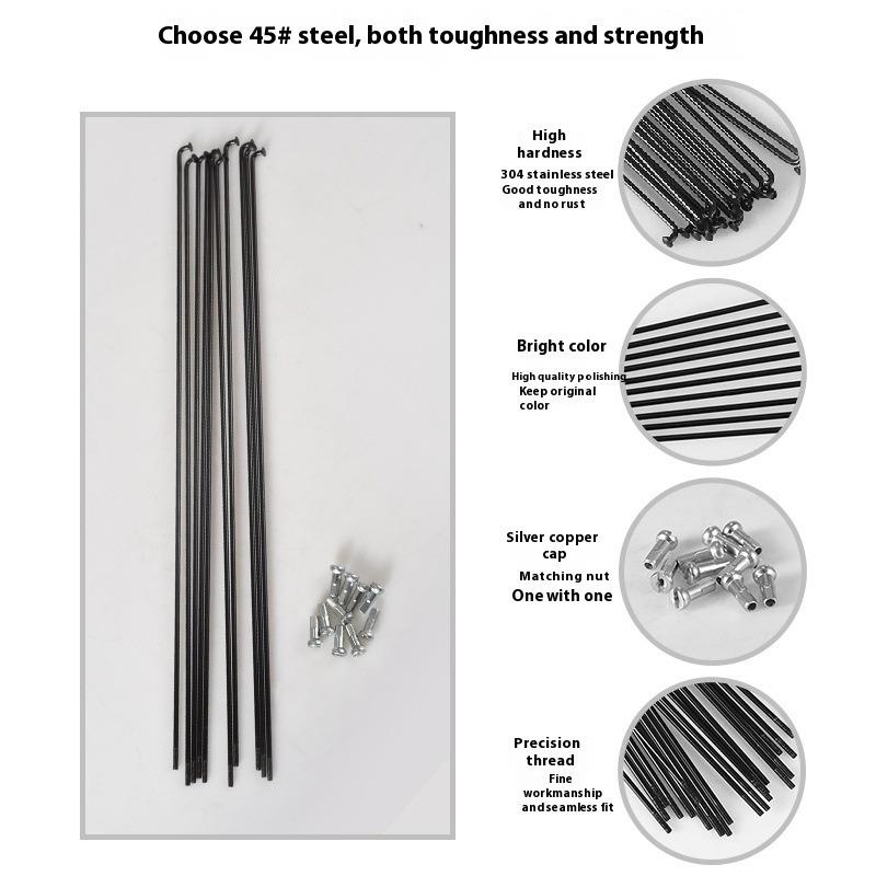 12PCS Stainless Bicycle Spokes Nipples Steel Wire 26 27.5 29 Mountain Bike MTB Road Bike Wheel Spokes