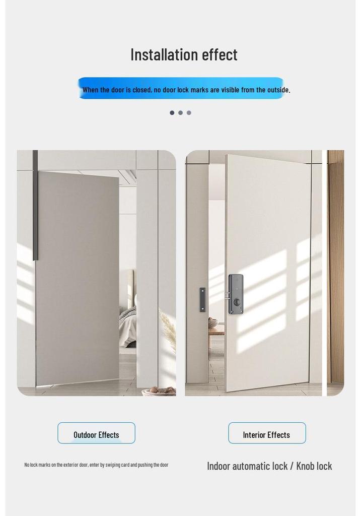 Invisible Smart Card Swipe Remote Control Door Lock - No Drilling Required for Indoor Wooden Doors