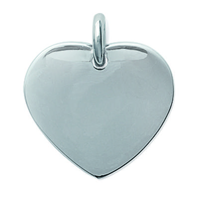 [H6231] - Silver 'Love' Steel Pendant (customizable) - 20x20 Mm