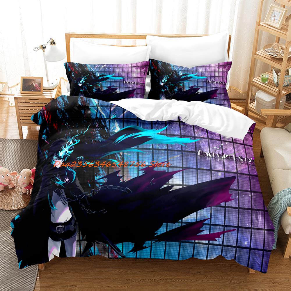 Black Rock Shooter Bedding Set Single Twin Full Queen King Size Bed Set Aldult Kid Bedroom Duvetcover Sets Anime Bed Sheet