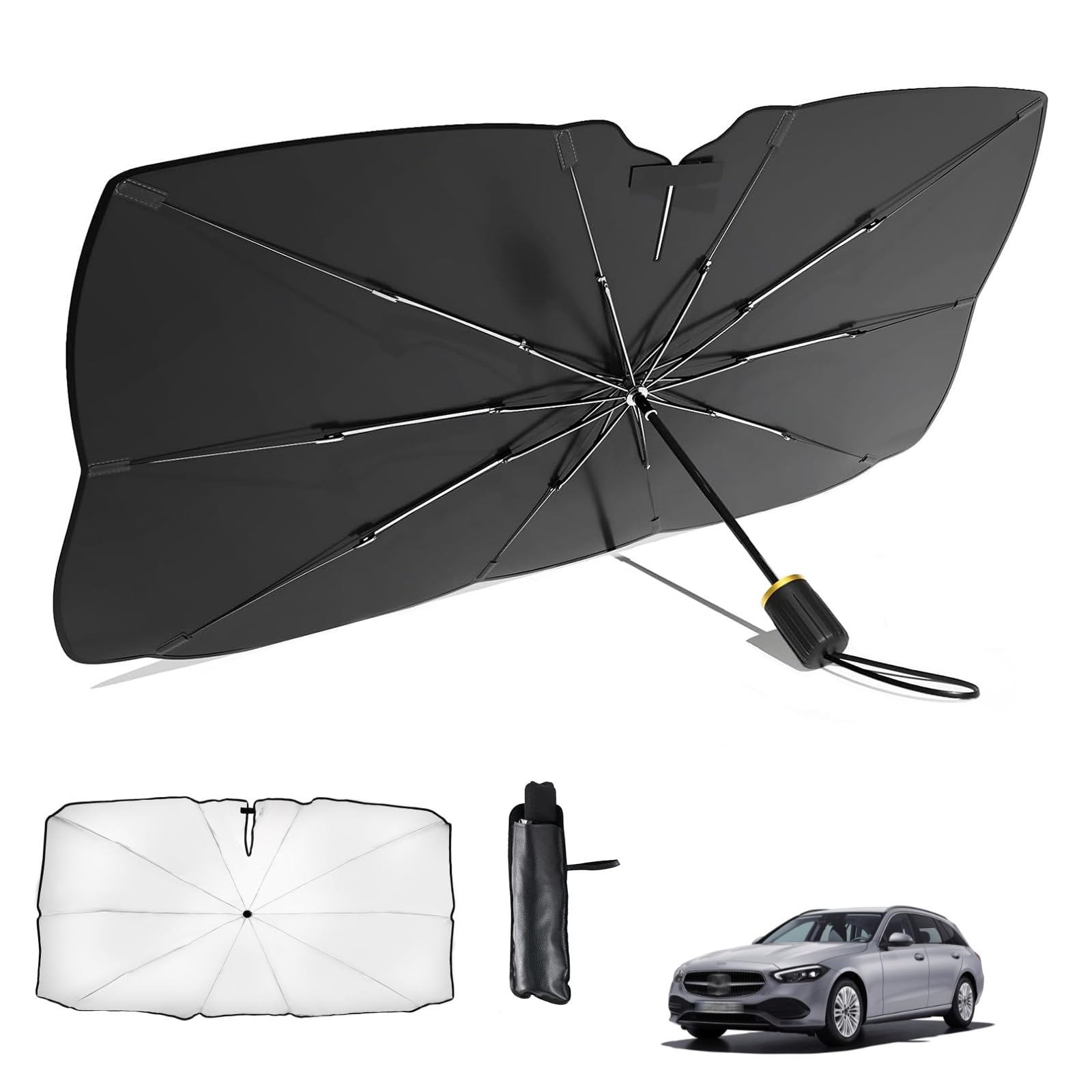

Mercedes Benz C Class S205 Station Wagon, Car Umbrella-Shaped Folding Sun Shade, 10 Ribs, C class S205