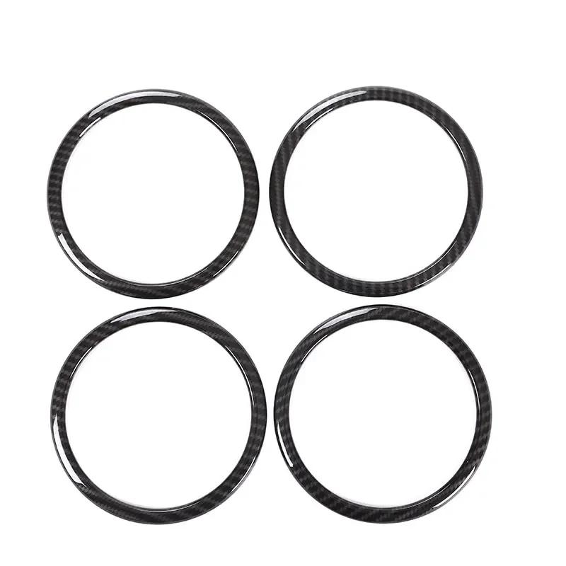 For BMW X1 X2 F47 F48 2016- ABS Carbon Fiber Car Door Speaker Ring Frame Cover Trim Stickers Interior Car Accessories
