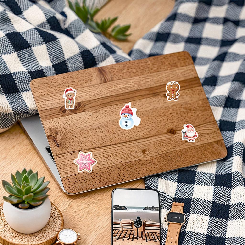 35pcs Cartoon Snowman Stickers Cute Winter Diy Stickers Funny Stickers For Laptop Luggage Scrapbook Diary Sticker Guitar