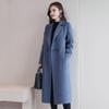 Thermal Winter Coat Women Double Breasted Overcoat Turn Down Collar Long Sleeved Loose Fit Jacket Solid Color Pockets Commuting Dating Spring Fall