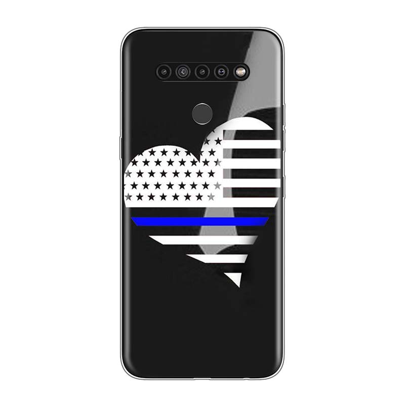 Thin Blue Line American Flag For LG V60 V50S V50 G8X G8S G8 G7 ThinQ 5G K61 K51S K41S K30 K20 Q60 Q9 Soft Phone Case