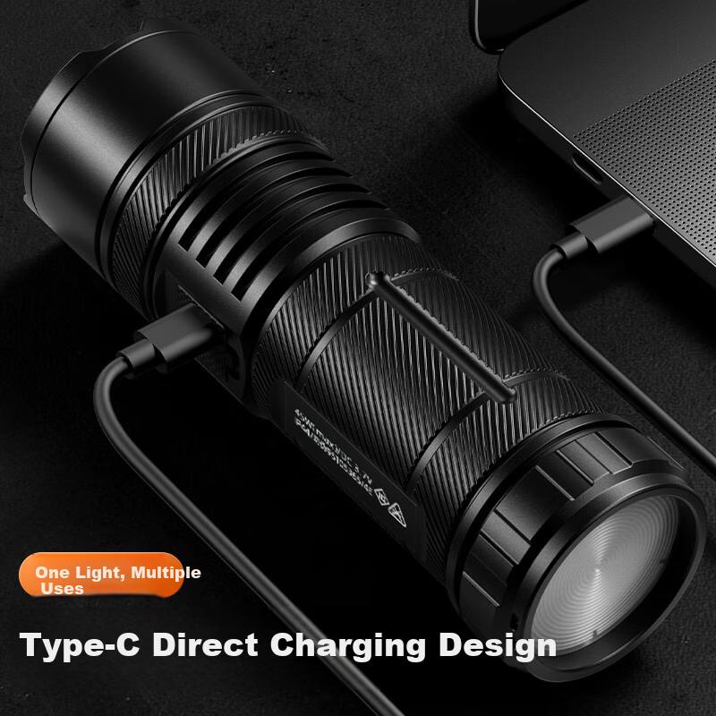 SupFire Flashlight High Brightness Zoom Long Battery Life Outdoor Survival Ultra Bright Long Range Sky Piercing Cannon 200000