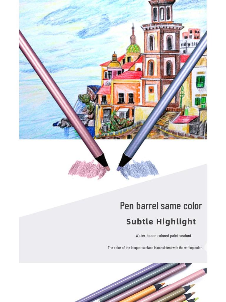 Kros24 Black Wood Metal Colored Pencils for Student Art & Creative Graffiti - Boxed Set