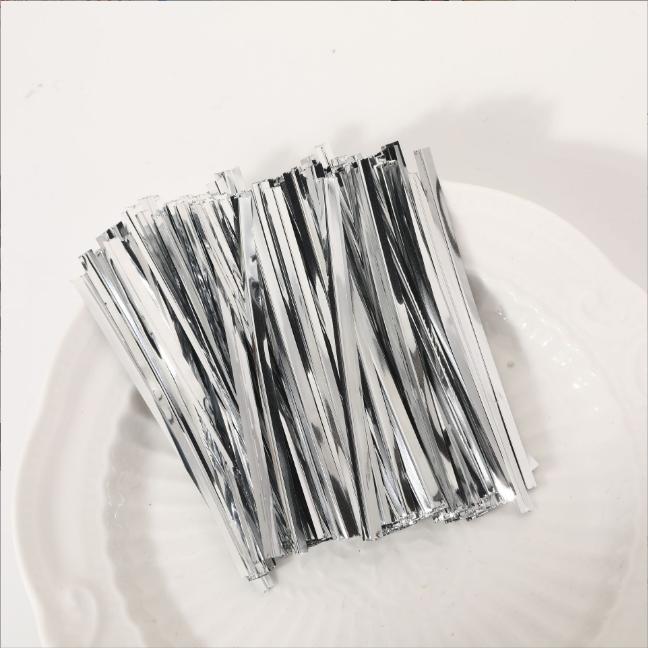 

6см Дріт-зав язка, Щільно зав яжіть пакувальний мішок зав язкою-стрічкою One Size срібний