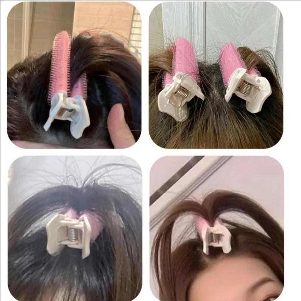 2pcs No Trace Head Hair Roots Fluffy Clip Lazy Air Bangs Self-adhesive Fluffy Hair Clip Curling Device Forehead Curler Hair