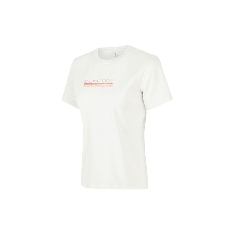 Skechers Letter Print Sports Quick-Dry Breathable Comfortable Round Neck Short Sleeve T-Shirt Women Tops Cotton-Candy-White P224W082-0074 S