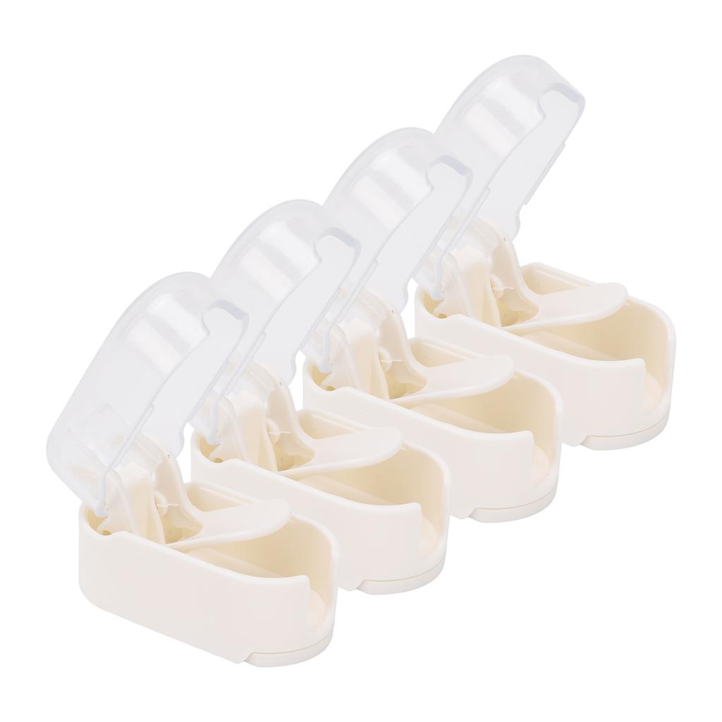 4pcs Wall Mounted Tooth Brush Case Clear Non Punched Self Adhesive Hanging Tooth Brush Cover Cap for