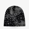 Unisex Paisley Cotton Cuffed Beanie: Spring/Summer Double Layer Stretch for Trendy Street Dance Fashion