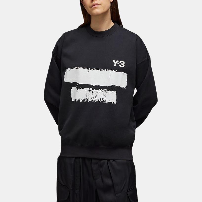 adidas Y-3 Graphic Crew Sweater Asia Sizing 'Black' Men's JN4881