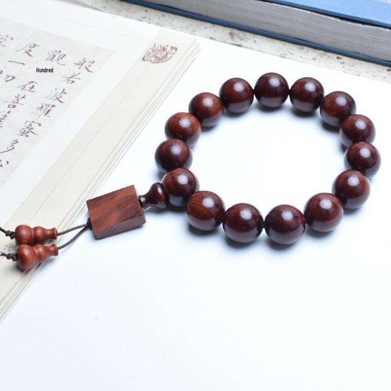 Venus Old Material Small-Leaf Red Sandalwood Prayer Beads Chain - High Oil Density, Unisex, New Chinese Style Decoration Gift