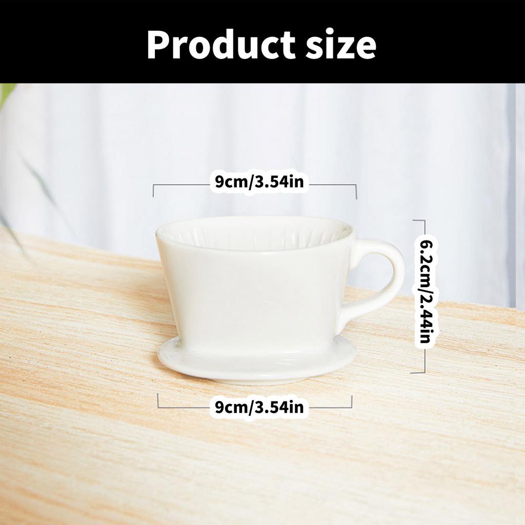 Porselen Kaffetrakter Keramisk Kaffefilterkopp Gjenbrukbare Filtre Kaffemaskin Bærbar Hell Over Kaffetrakter