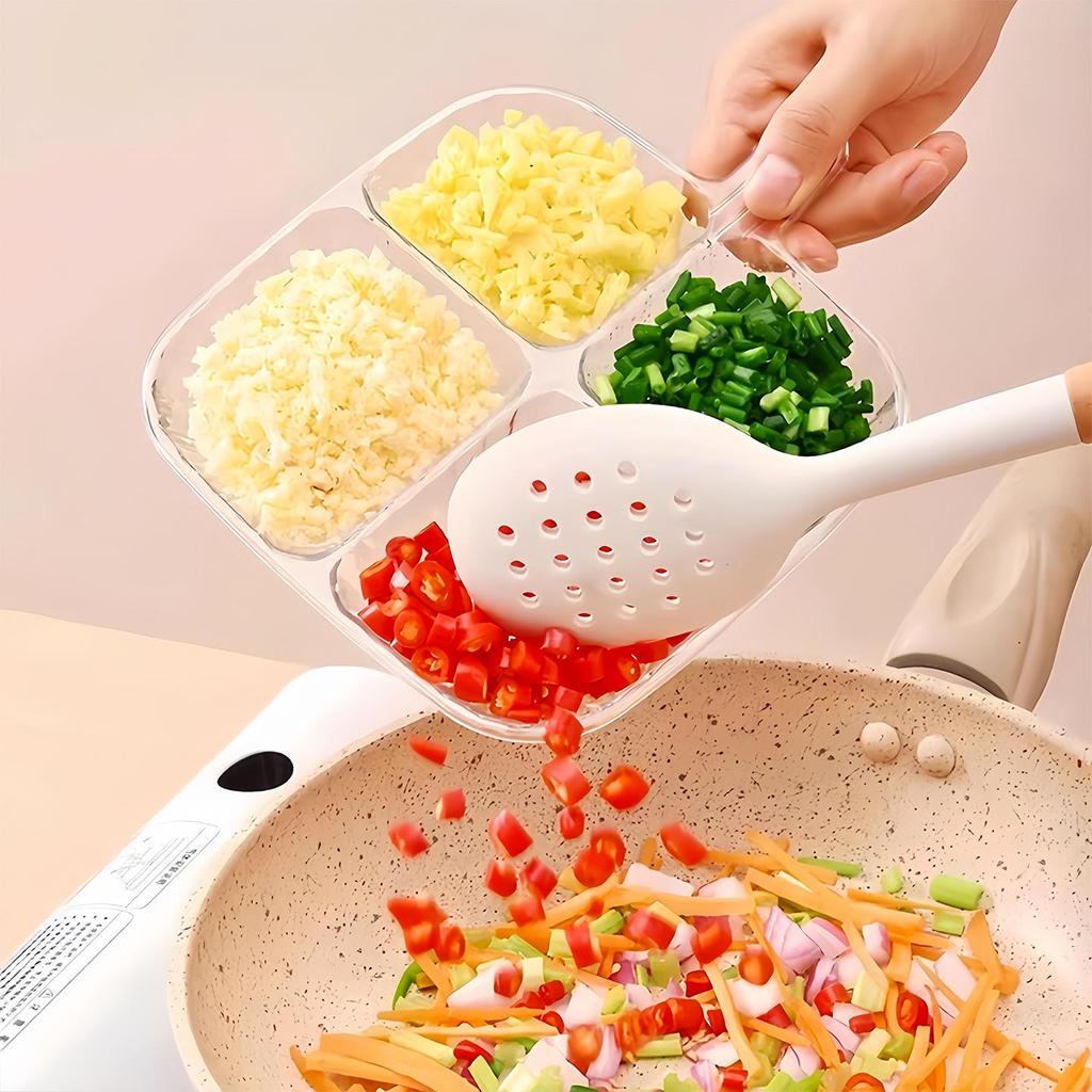 Multi-compartment Side Dish Plate for Dipping Sauces and Kitchen Storage