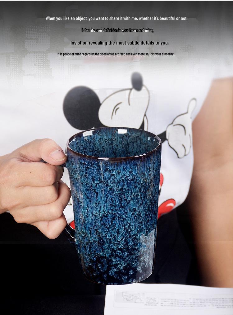Creative Ceramic Jianzhan Color-Changing Mug - Versatile Tea, Coffee, or Water Cup for Home and Office