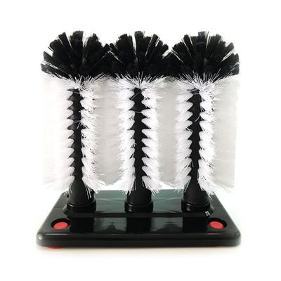 Triple Brush Bar Glass Washer 3 Brushes with Suction Base 3 Head Bristle Brush For Beer Cup Long Leg