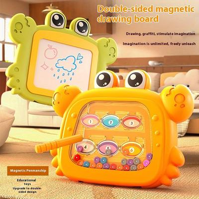 Magnetic Maze Beads Boardd Magnetic Maze Beads & Drawing Board Double-Sided, Erasable Doodle Toy With Numbered Beads ,