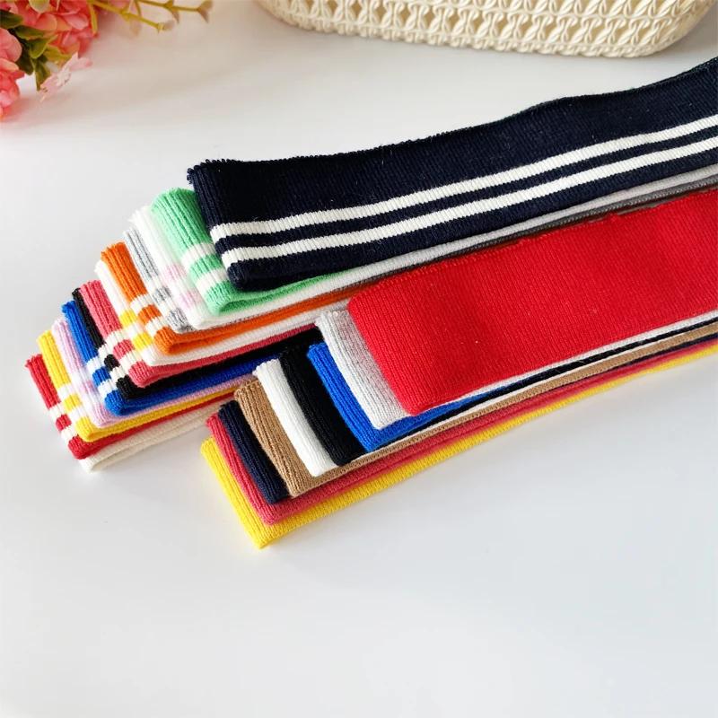 80cm Long Cotton Stretch Plain Knit Rib Trim Fabric, Suitable for Round Cuffs Neck V-neck T-shirt Baseball Jacket