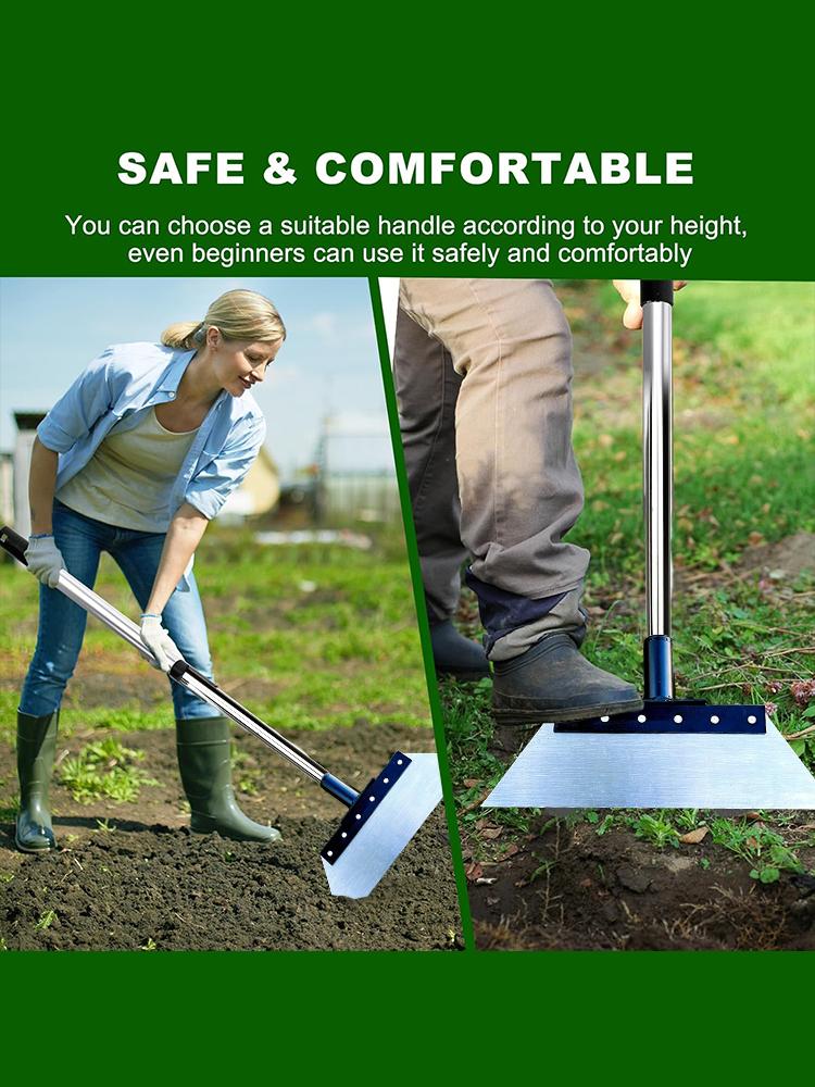 Multipurpose Garden Cleaning Shovel, Flat Shovel Ice Shovel Weeding Planting Farm Weeding Tools Metal Weed Cleaning Shovel 120cm