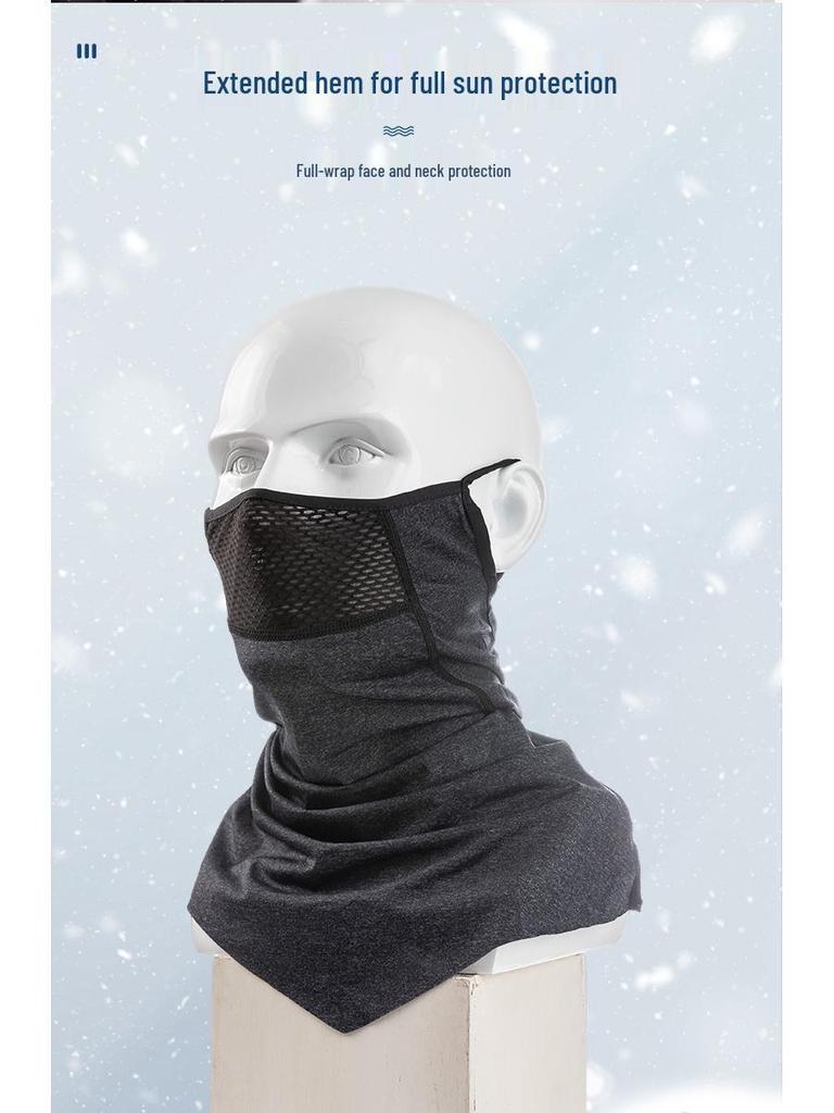 Ice Silk Sun Protection Face Mask with Extended Ear Loops for Summer Outdoor Activities