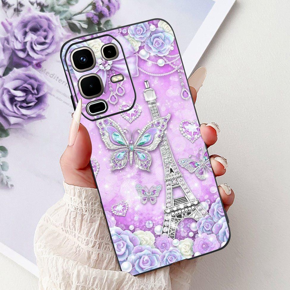 Per Infinix Note 50s X6870 Cover Posteriore Per Infinix Note 50s 5G Custodia Silicone Moda Lusso Fiori Gatto Carino Dipinto Divertente Paraurti