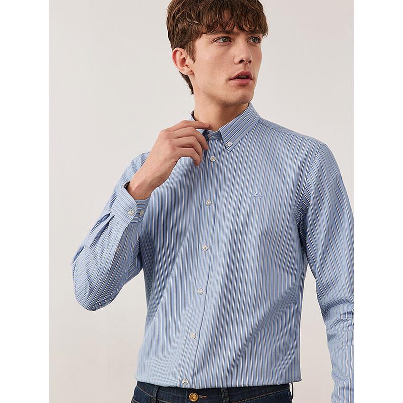 Navikaier Men s Long-Sleeve Striped Shirt 2XL