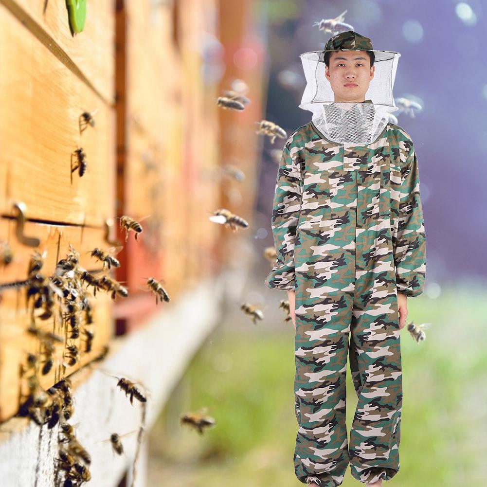 Beekeeper Smock Suit One Piece Beekeeping Uniform Veil Protection Outfit Beekeeper Equipment(XL )