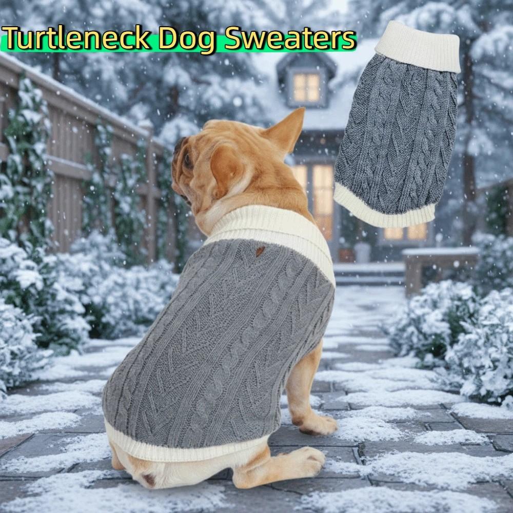 Dog Costumes Warm Turtleneck Dog Sweaters Soft Cozy Dog Pullover Jumper High Stretch Wear-resistant Puppy Jacket Medium Dogs